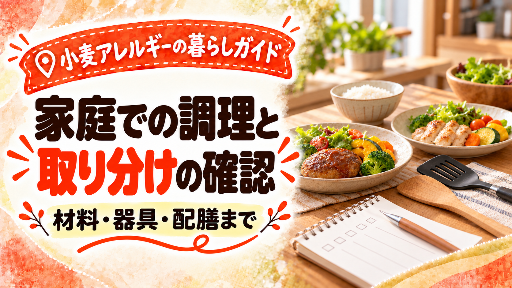 家庭での調理と取り分けの確認のアイキャッチ