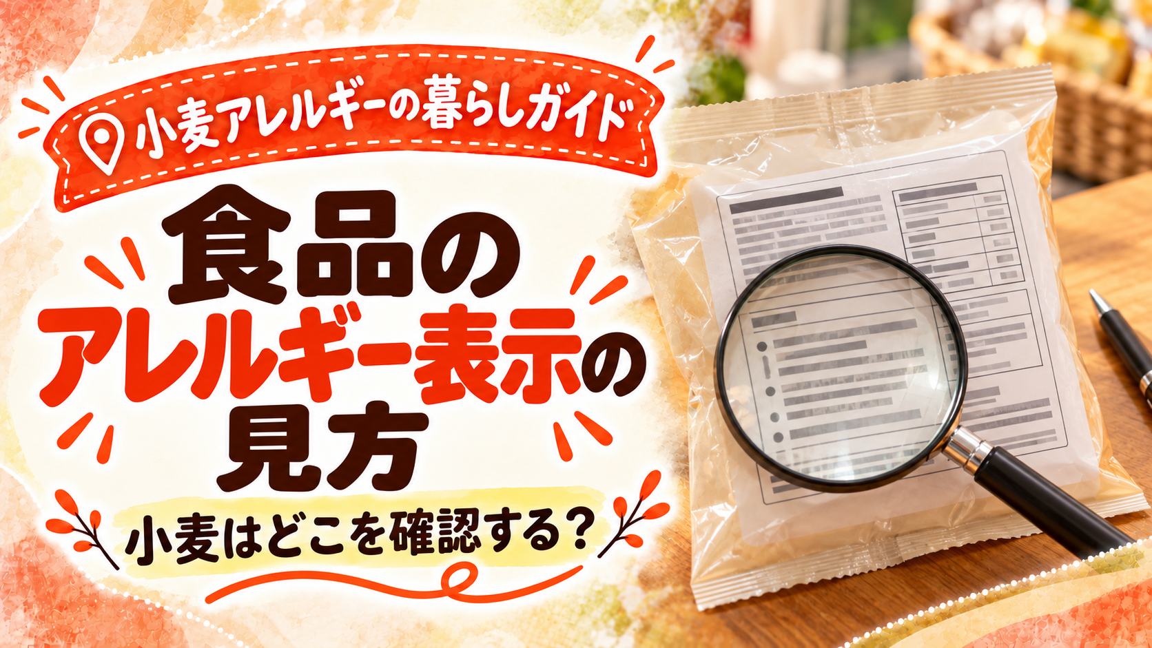 食品の表示を確認する説明イメージ